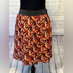 Loft Pleated Patterned Skirt
